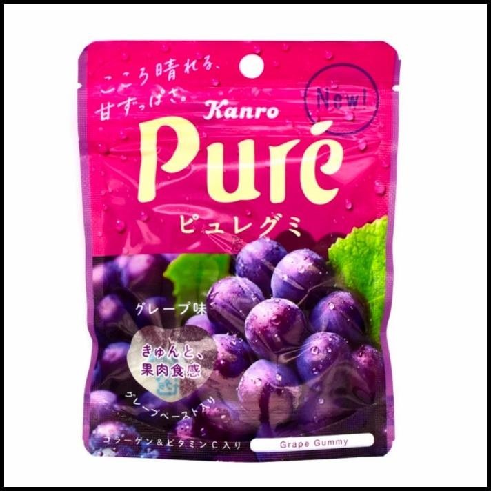 

Kanro Grape Pure Gummy Grape Candy Permen Lembut Anggur Jepang 56 Gr