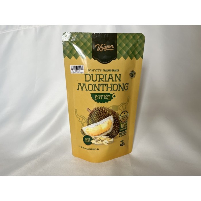 

BERMUTU Kripik Durian Monthong merek Kripon
