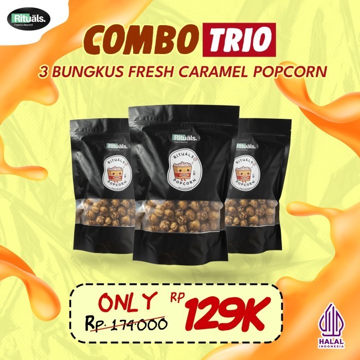 

HEMAT [Combo Trio] 3 Bungkus Rituals Popcorn Caramel Large