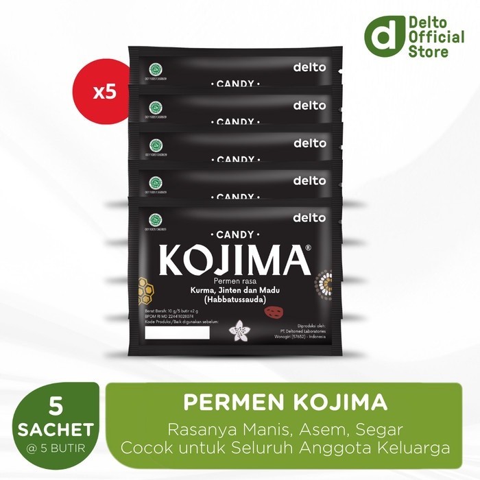 

5X Sachet Permen Kojima - Kurma Jinten Habbatussauda Madu Tamarind Rasanya Asem Manis Segar