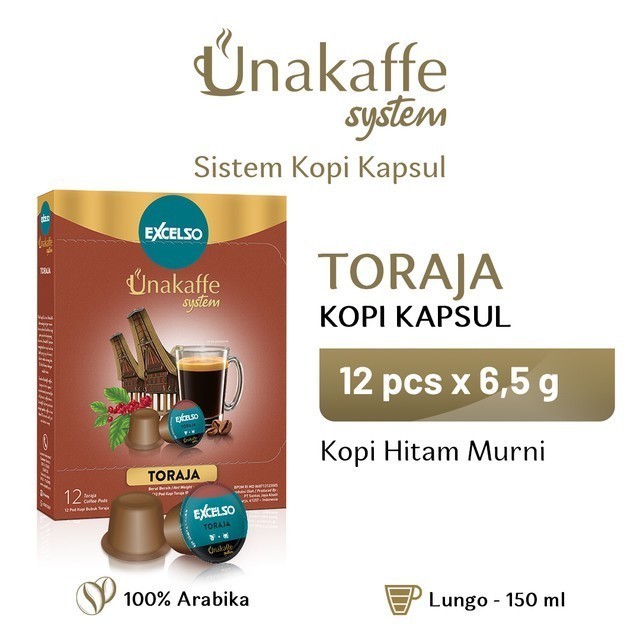 

Excelso Unakaffe Toraja - Kopi Kapsul-Capsule Coffee (12X6,5Gr)