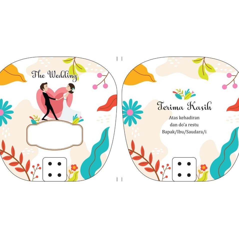 Souvenir Kipas Wedding Kemas Plastik Plus Sablon Nama Isi 50Pcs