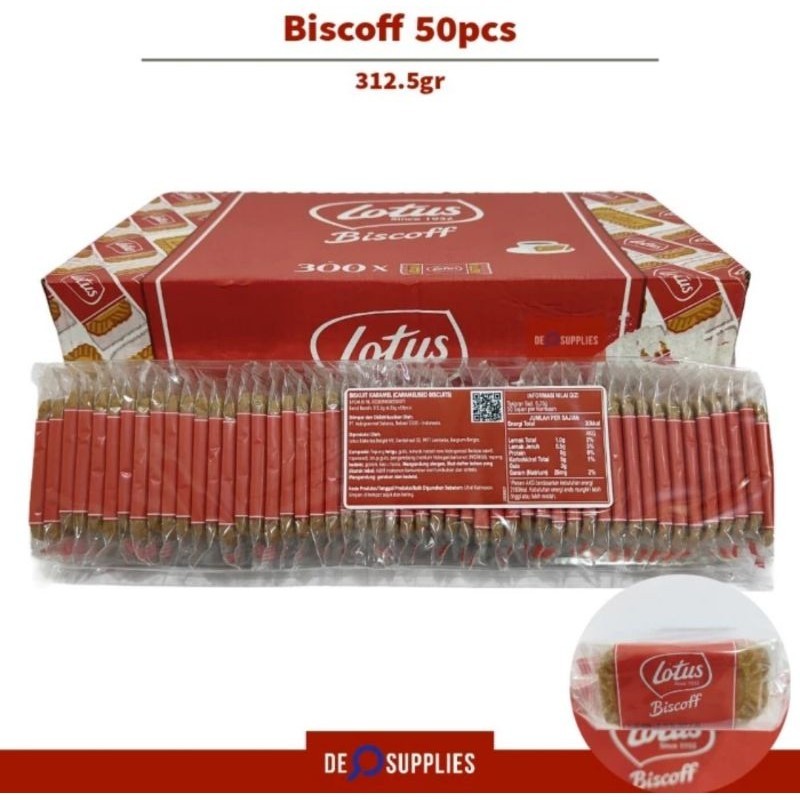 

Lotus Biscoff 50pcs - Biskuit Biscoff Biscuit Individual Packs 312.5gr