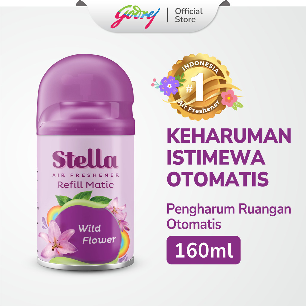 Stella Refill Matic Wild Flower 160ml - Refill Pengharum Ruangan Otomatis