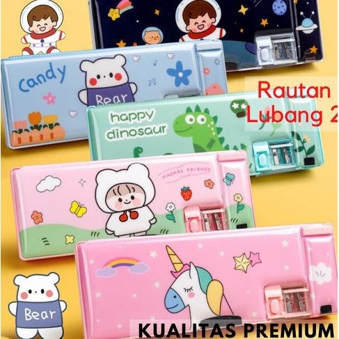 

Kotak Tempat Pensil Magnet Karakter 2 Sisi Rautan Pencil Case PC0017