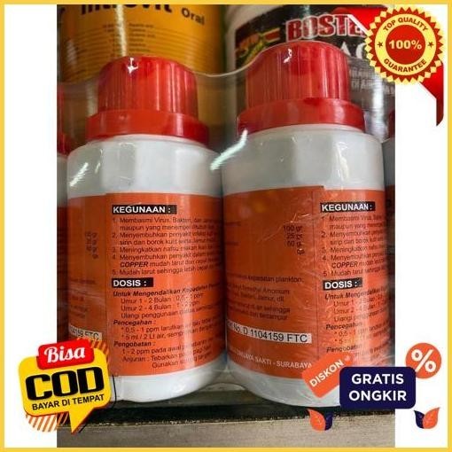 Tarbaru Boster Blue Copper Obat Jamur Ikan Virus Bakteri Lele Nila Cupang Koi Koki Gurami Mujair Cha
