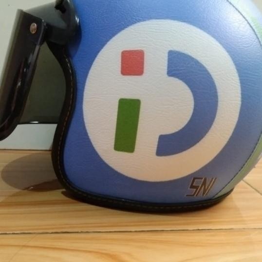 Helm Retro Bogo Dewasa Full Kulit Motif Indriver