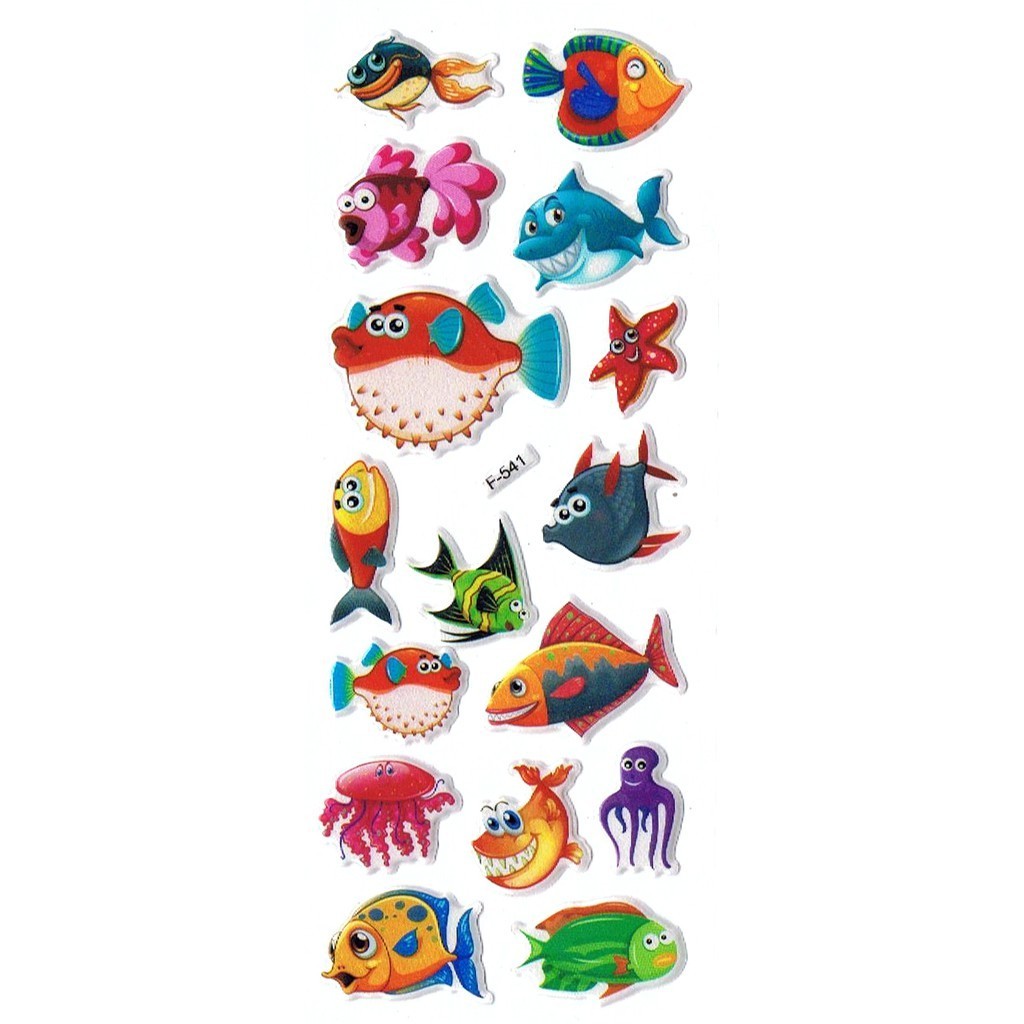 

SK519 Sticker Stiker Penghargaan Motivasi Anak Foam Emboss Fish Ikan Sea