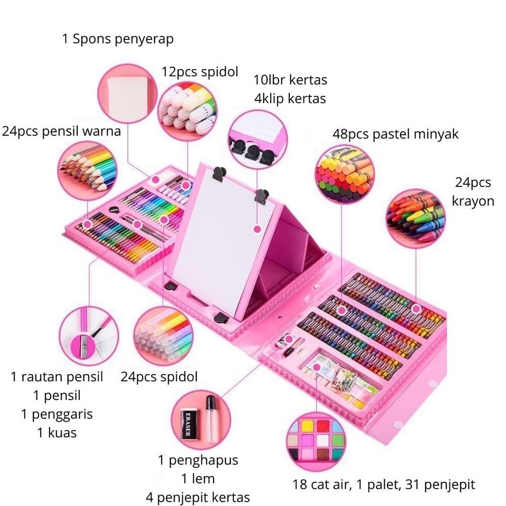 

Df-7 Super Mega Art Set 208 Pcs Crayon Set Spidol Warna Set Cat Air Set Pensil Warna Set Pastel Minyak Set Alat Melukis Gambar Set Drawing Koper Gulali - Set Alat Gambar Anak Crayon Gambar Pensil Warna 208 Buah Art Set Gratis Ongkir