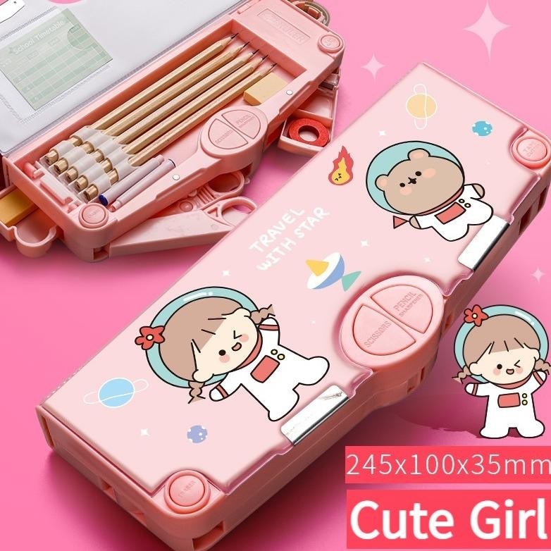 

Big Sale Matougui Kartun Beruang Pensil Case Tempat Pensil Multifungsi Motif Unicorn / Dinosaurus / Astronot Untuk Anak Hig Quality