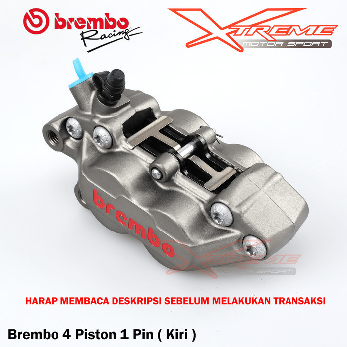 BERMUTU Kaliper Kiri Brembo 4 Piston 1 Pin 4P1P Gray / Black Sebelah Kiri Original Brembo Italy