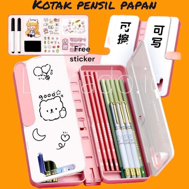 

Papan Kotak Pensil Lipat / Tempat Pensil Multifungsi Dengan Papan Tulis Dan Tatakan Buku / Smart Pencil Case