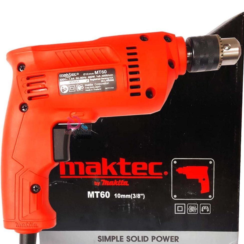 Electrik Drill MT60 - Mesin Bor Listrik 10mm Original by MAKTEC