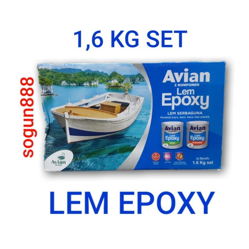 

Lem epoxy Avian 1,6 kg set. Lem serbaguna 2 komponen. Resin + hardener