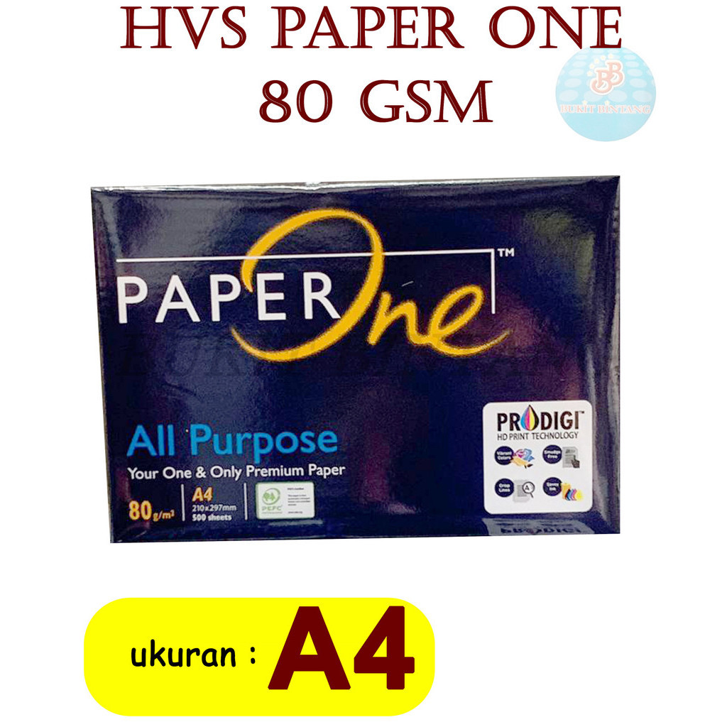 

Kertas HVS PaperOne 80 Gsm Ukuran A4 , 1 RIM / 500 Lembar
