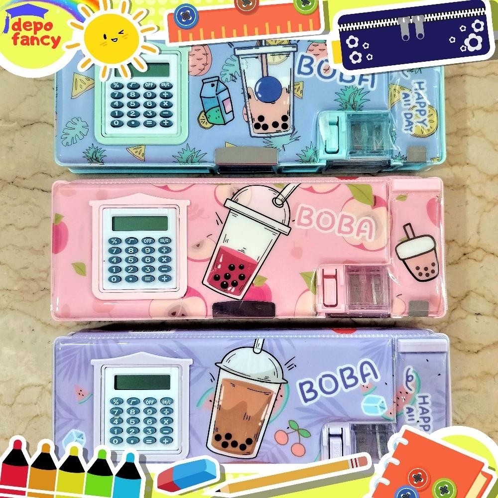 

Of14 Kotak Pensil Magnet 2 Sisi + Kalkulator XPM-555-6 Boba / Tempat Pensil / Pencil Case / Boks Pensil / Box Pen / Tepak Pensil Hemat