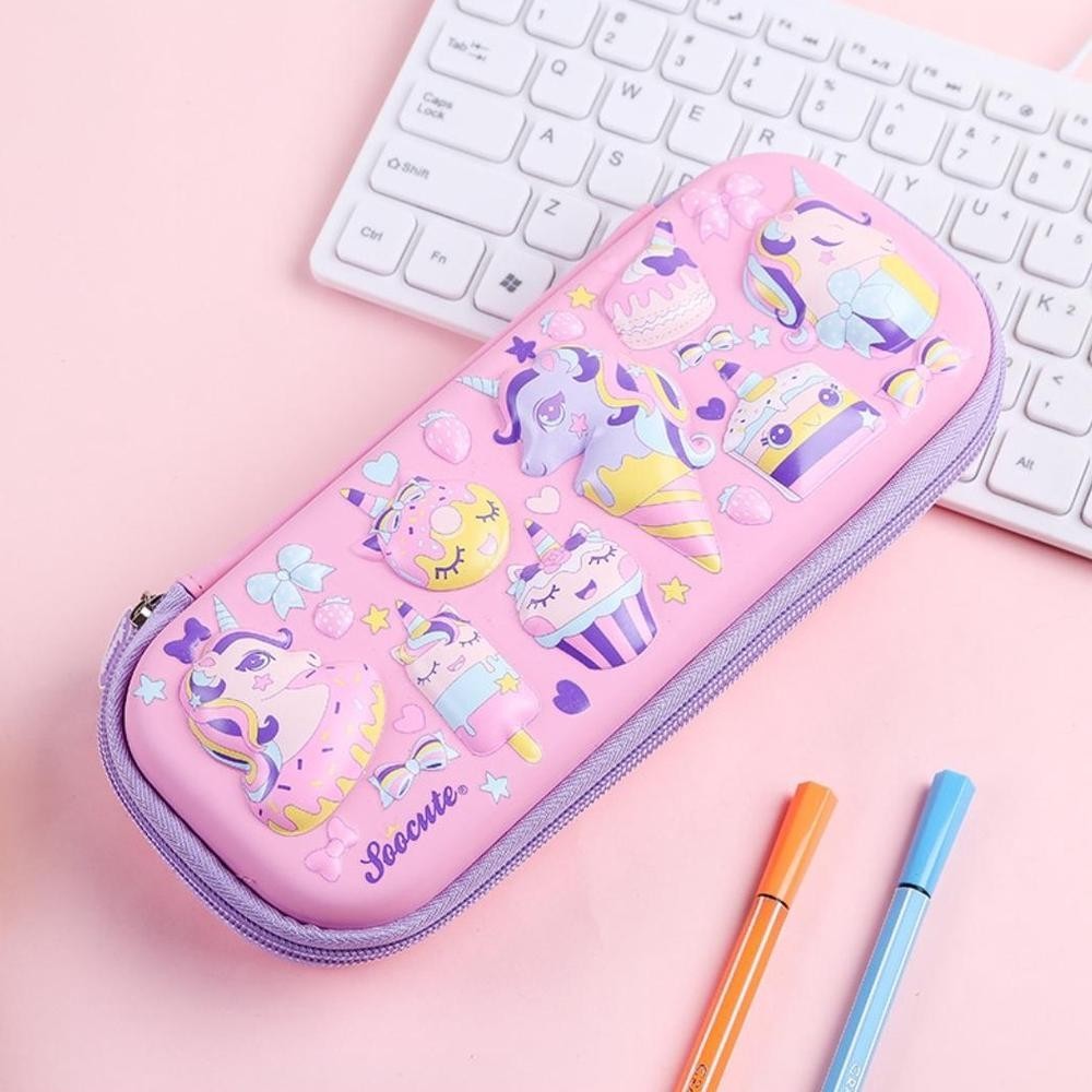 

gd-90 Tempat Pensil 3D Original Import Berkualitas Motif Timbul Unicorn Ice Cream Kotak Pensil 3D Unicorn Import Kado Anak Perempuan Keren Hemat