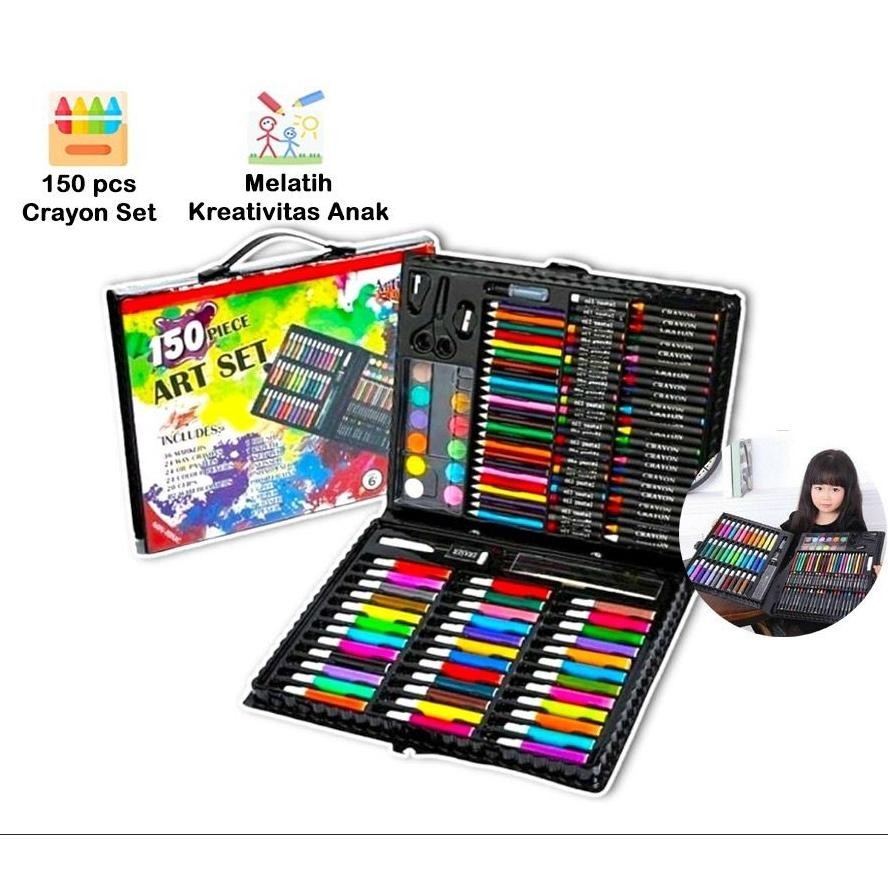 

fs-6 [1300gr] T871 | Crayon Set 150pcs / Alat Menggambar Mewarnai Dan Melukis Isi 150 pcs Untuk Anak-Anak | Kit Art Supplies Painting Set For Children / Krayon Hadiah Kado Ulang Tahun Birthday Gift Berkualitas