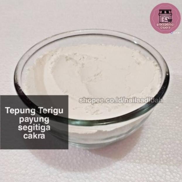 

Tepung terigu 250gr protein rendah sedang tinggi payung segitiga Cakra kembar