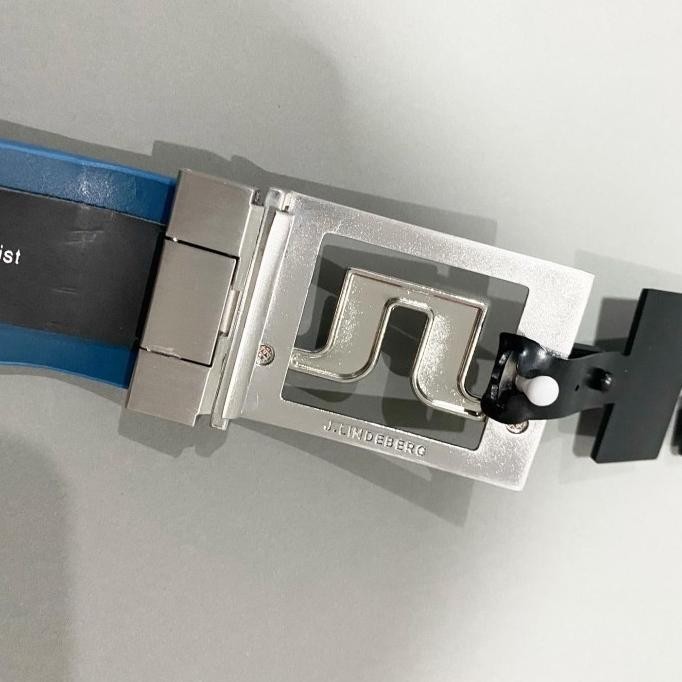 J.Lindeberg Golf Slater Leather Detachable Belt White / Blue