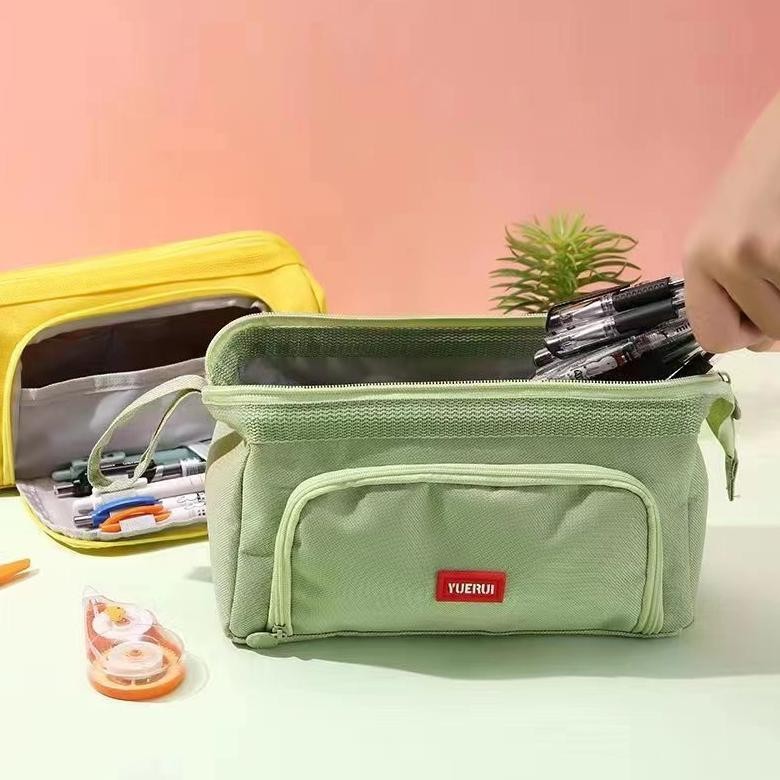 

fg-80 SeamiArt Front Opening Macaron Pencil Case Large Capacity Multifunctional Pen Bag Tas pensil Kantong pen Terlaris