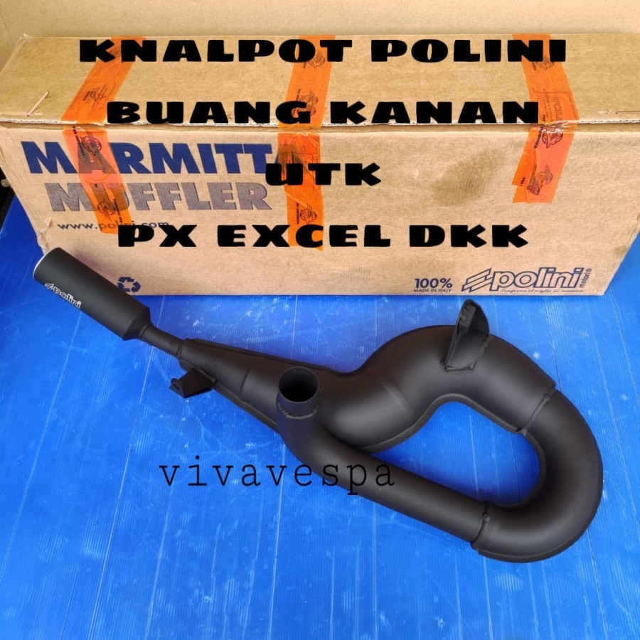 Knalpot Buang Kanan POLINI ITALY Untuk Vespa PX Excel Exclusive Sprint