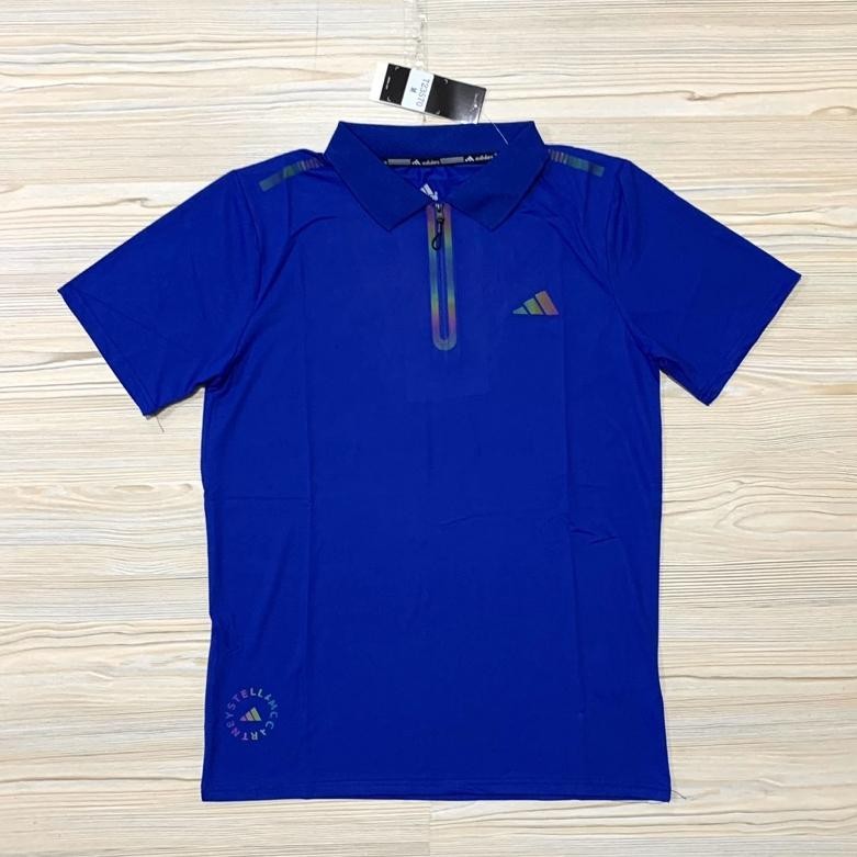 [NEW] KAOS KERAH ZIPPER IMPORT ADIDAS DRI FIT POLO ABU HITAM PUTIH BIRU RUNNING OLAHRAGA TRAINING PR