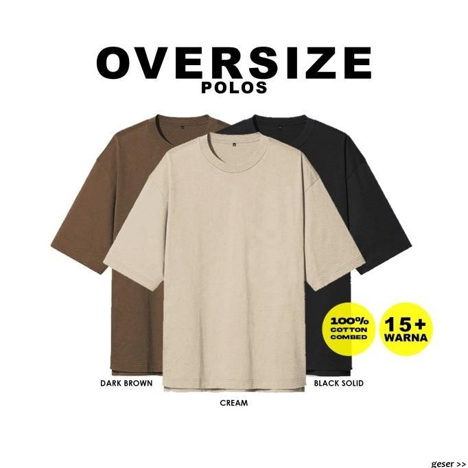 Kaos Polos Oversize Pria | Kaos Oversize Pria Polos Tanpa Saku