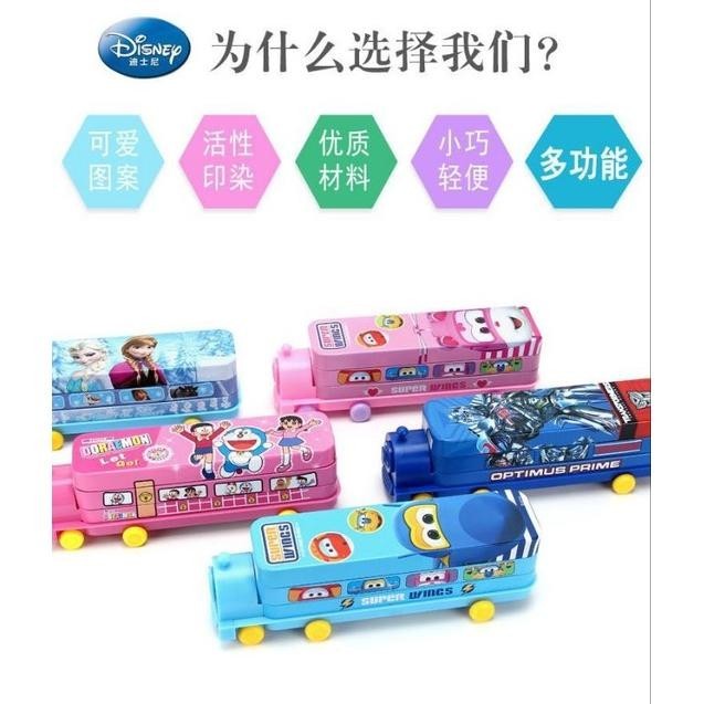 

eqw-68 [LB] DISNEY TRAIN PENCIL CASE BERODA TEMPAT PENSIL MOBIL KERETA ADA RODA Original