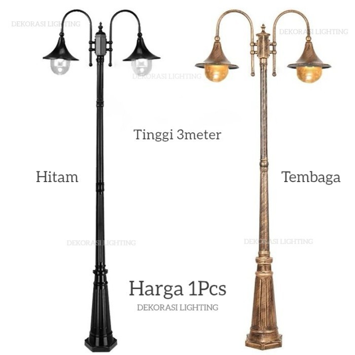 Lampu Taman Standing Tinggi Tiang 3 Meter Outdoor Waterproof Dekor Lampu
