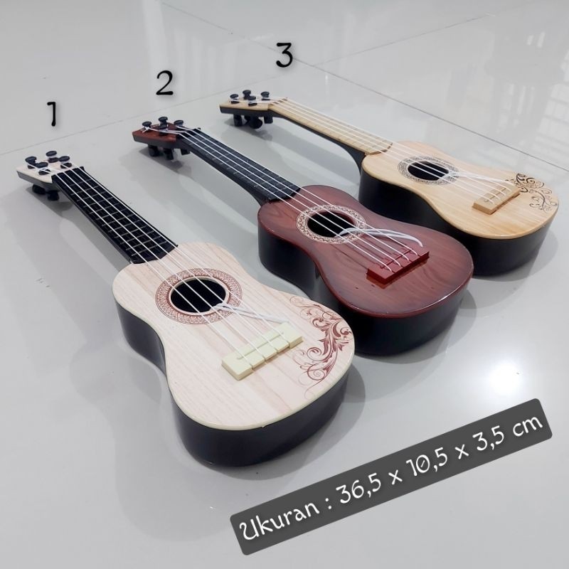 Mainan Gitar Ukulele Plastik - Gitaran Alat Musik Kentrung Anak Laki Perempuan
