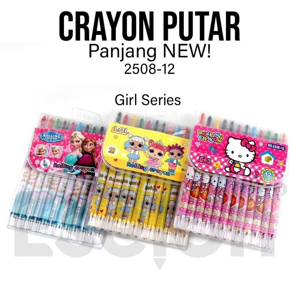 

Crayon Putar Rolling Crayon Panjang 12 Warna (Murmer)