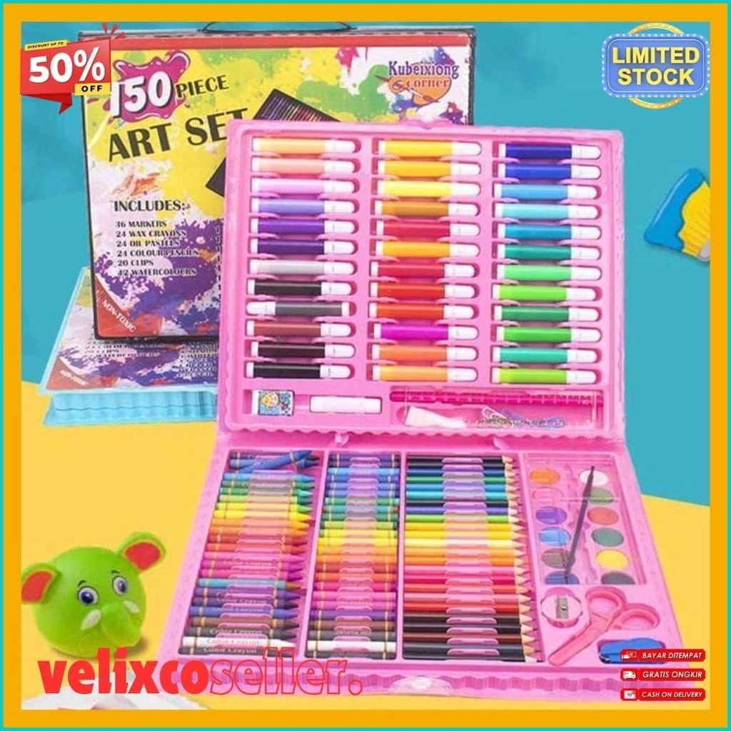 

Crayon Art Set 150 Pcs / Alat Menggambar Anak Set / Perlengkapan Barang Anak (Lagi Diskon)