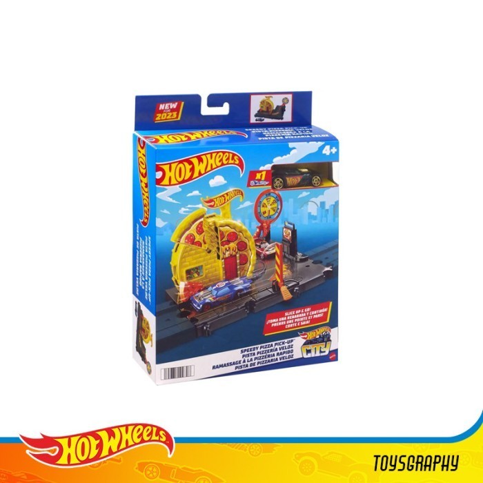 Ane Hot Wheels City Speedy Pizza Pick Up Mainan Trek Mobil Balap Diecast