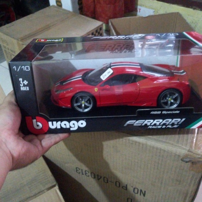 Ane Bburago 1:18 Ferrari 458 Speciale Miniatur Diecast Mobil Sport