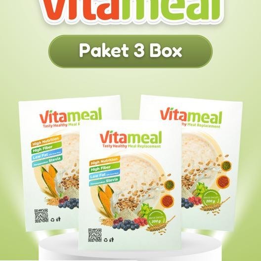 

Vitameal - Paket 3 Box Sereal Sehat Untuk Masalah Lambung Gerd Maag