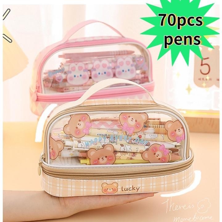 

ew-98 Tempat Pensil Transparan Terbaru,Tas Pensil Kartun Yang Lucu,Pensil Case Kapasitas Besar 2 Lapis Terlaris