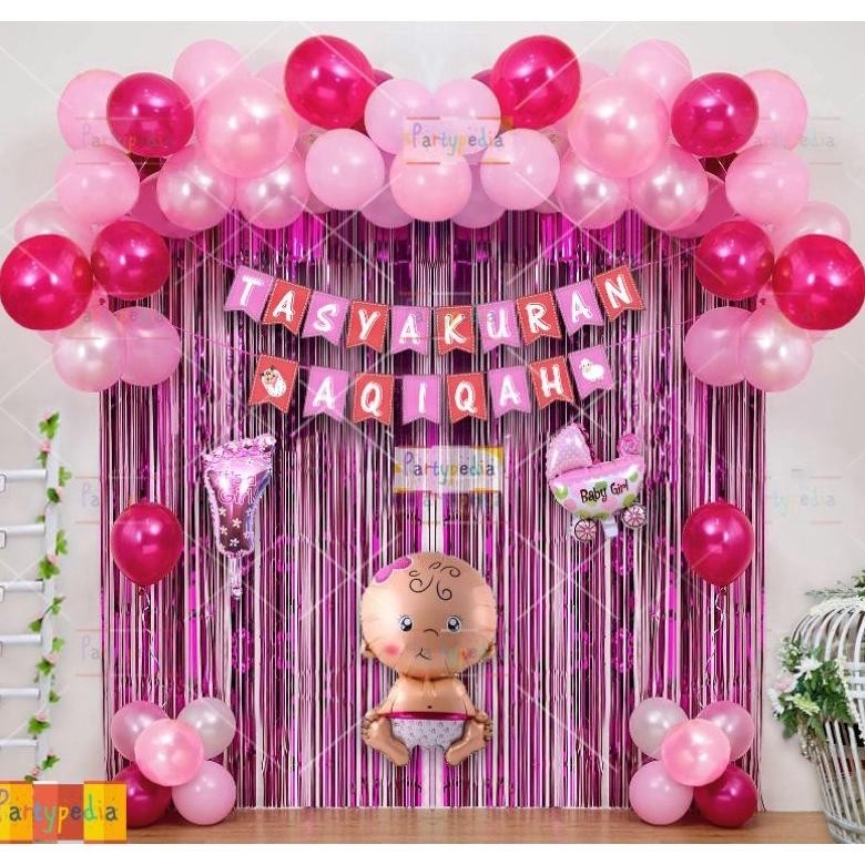 ss-64 PAKET DEKORASI AQIQAH ANAK/BAYI PEREMPUAN Original
