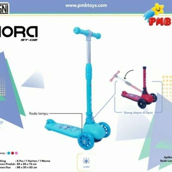 Mainan Anak Scooter Otoped Light Otopet Skuter Lipat Iora Pmb St02