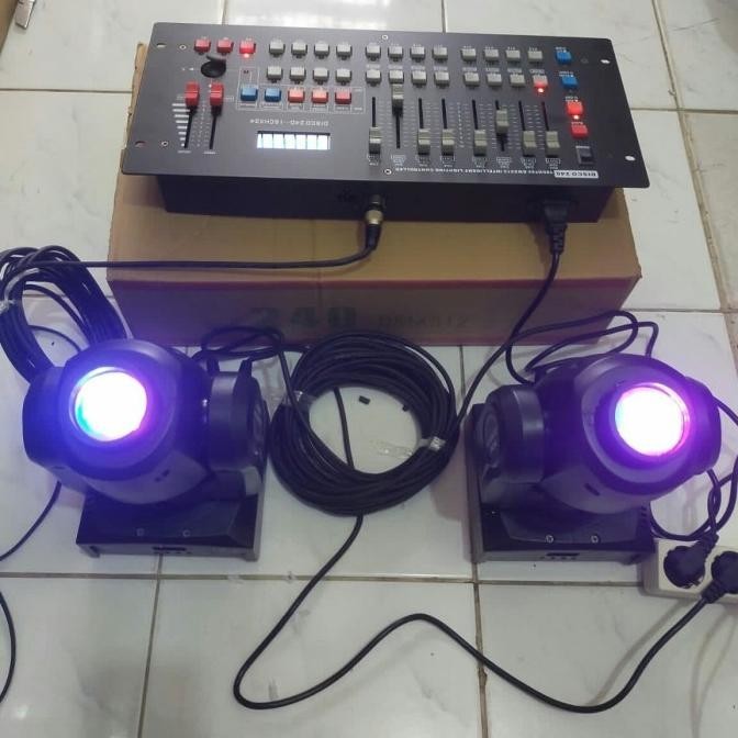 Paket Lighting 2 Bh Moving Head Mini Beam Gobo 80Watt+Mixer Disco 240
