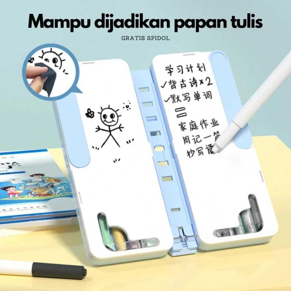 

Big Sale [Nicky888] Kotak Pensil Lipat / Tempat Pensil Multifungsi Dengan Papan Tulis Dan Penyangga Buku / Kotak Pensil Anak Sekolah K002 Promo