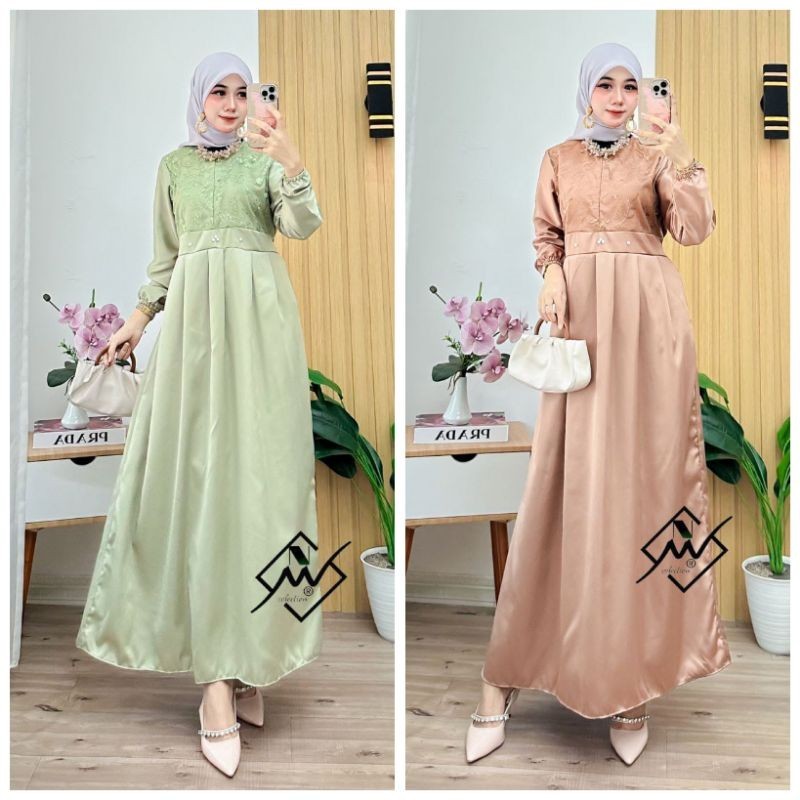 GAMIS BRUKAT KONDANGAN GAMIS KEKINIAN TERBARU DRESS BROKAT MEWAH BUSUI