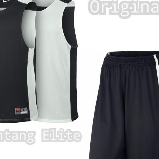 Baju Jersey Basket Stelan Polos Bolak Balik Hitam