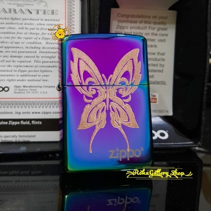 Zippo Kupu Kupu / Butterfly Lighter / Zippo Nevertheless Tambah Nama