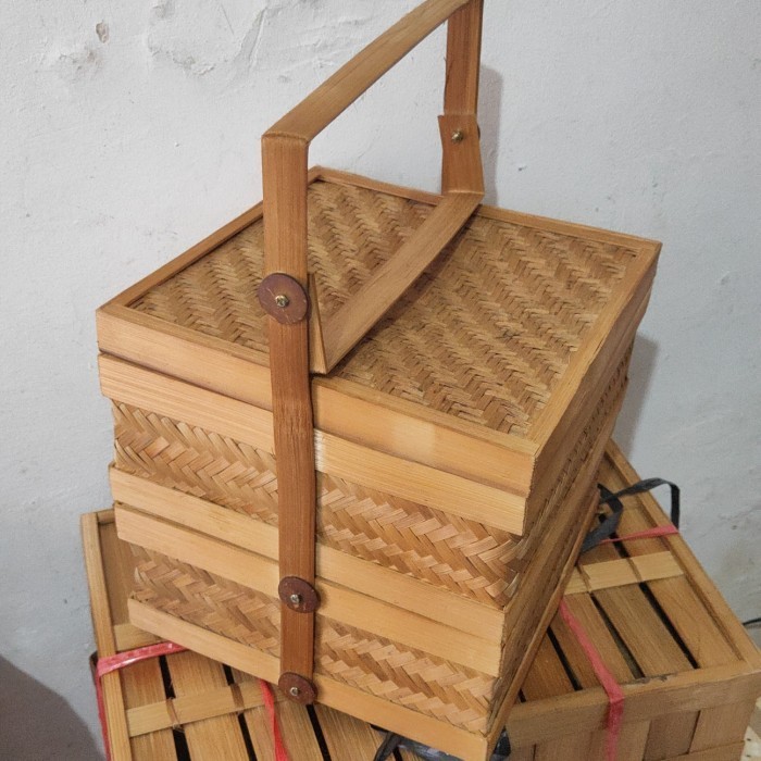 rantang bambu kotak susun 2