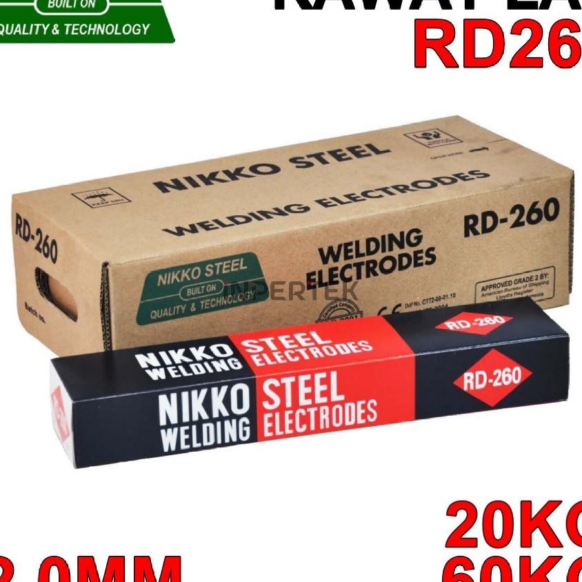 Kawat Las Rd260 2Mm Nikko Steel 2.0 X 300 Elektroda Rd 260 2 Mm Welding Listrik Kemasan Per 20Kg 60K