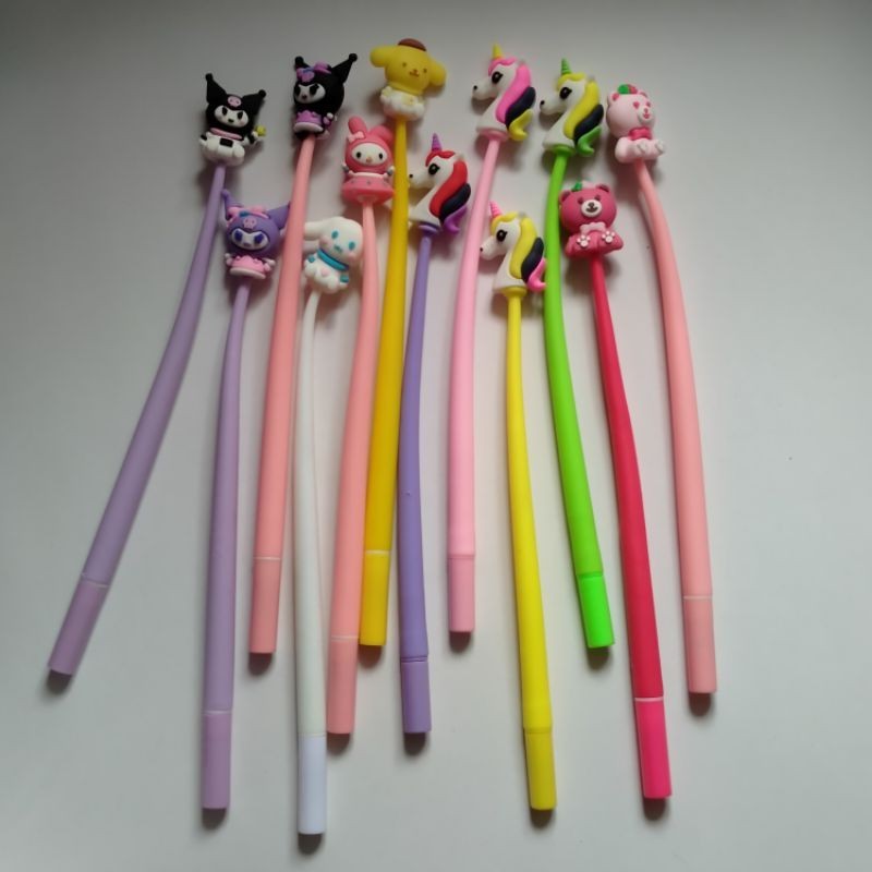

pulpen anak lentur fleksibel 3D | pulpen sanrio | pulpen unicorn | pulpen lotso