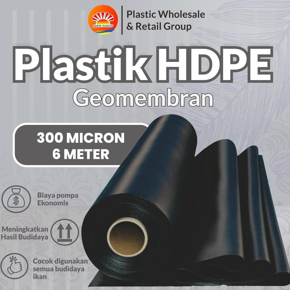 GEOMEMBRAN HDPE TEBAL 300 MICRON LEBAR 6 METER