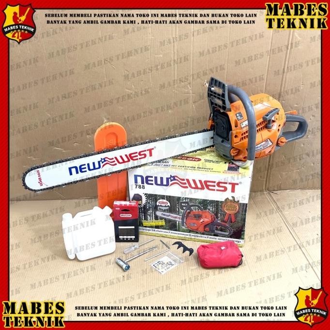 [ Bv ] Gergaji Potong Kayu Chain Saw New West 788 / Nw788 Bar 26" Inch 66 Cm  Ready