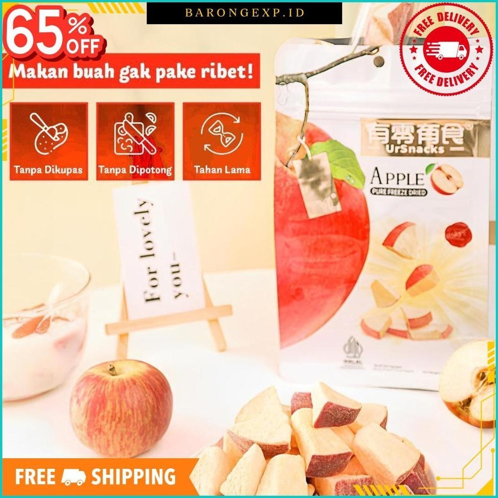 

Ursnacks Freeze Dried Pure Apple - Snack Keripik Buah Apel Siap Kirim